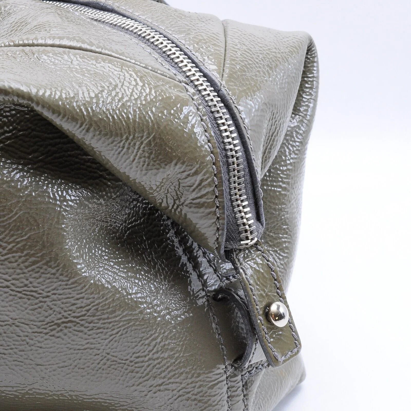 Saint Laurent Easy Patent Leather Boston Bag Olive - Lost Designer