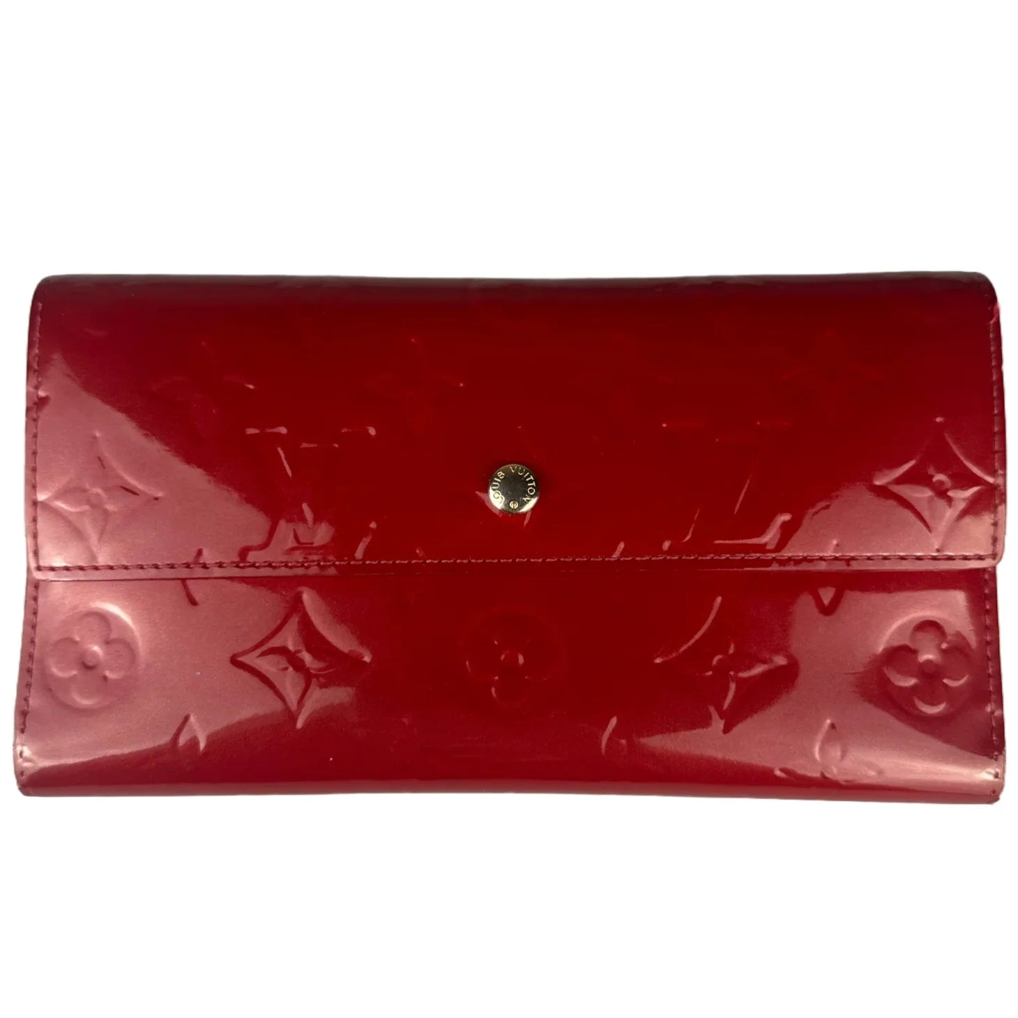 Louis Vuitton Monogram Vernis Porte Tresor International Wallet Red - Lost Designer
