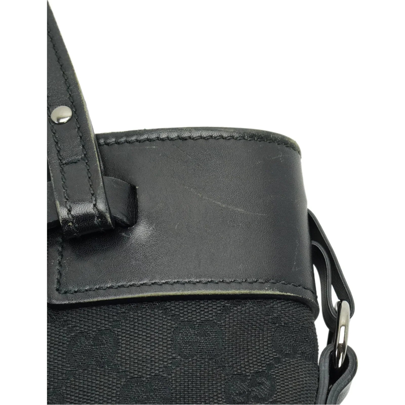 Gucci GG Belt Tote Bag Leather X Canvas Black - Lost Designer