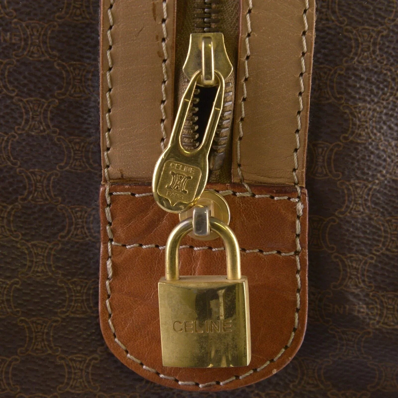 Celine Macadam Travel Boston Bag Brown - Lost Designer