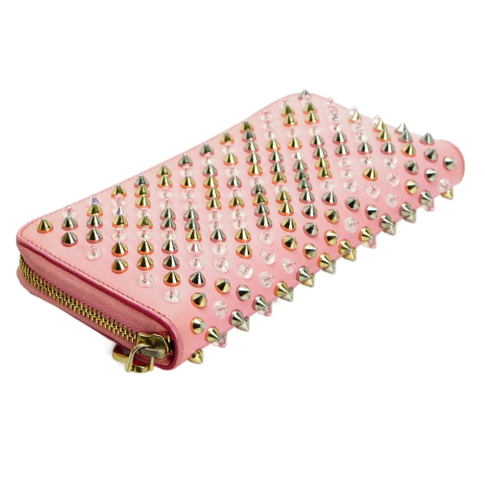 Christian Louboutin Panettone Spike Long Wallet Pink - Lost Designer